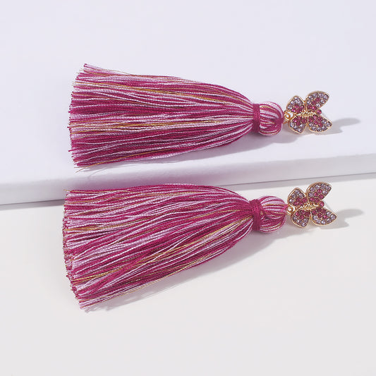 “High Maintenance" Butterfly Tassel Earrings