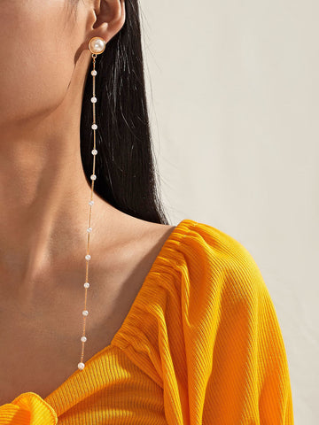 "Elegant Dreams" Long Pearl Earrings